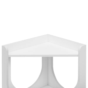 English Elm Hollow Creamy White Double-Layer Cat Station with Circular Openings, Storage Litter Space, MDF Durable Finish W2761P248561