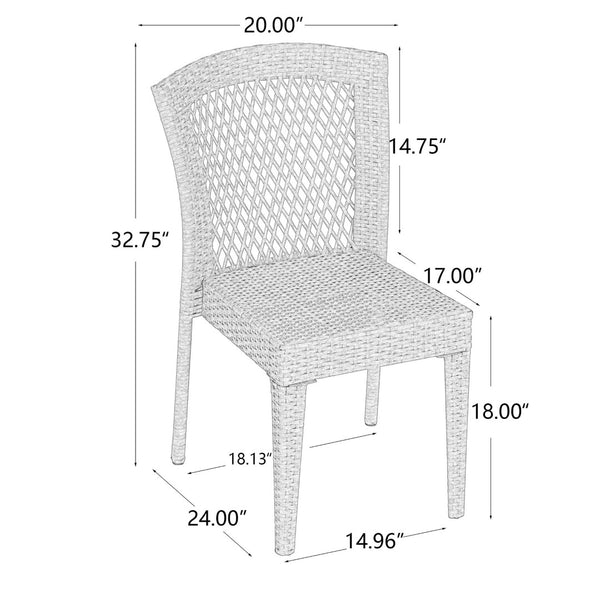 English Elm 7 Piece Outdoor Dining Set Acacia Wood Live Edge Table Woven Rattan Chairs Patio N762S000027AAA