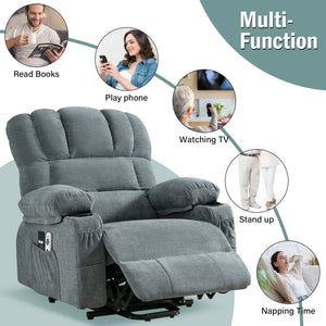 English Elm Power Electric Massage Lift Lounge Chair For Seniors - Heated Vibration, Usb Port & Reclining Comfort W1521P302634-GIGA