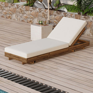 English Elm Christopher Knight Home® - Lounge Chaise Set - Stylish Acacia Wood With Cream Cushion, Adjustable Recline, Weather-Resistant Design N770P281696T_65429.00CUSH