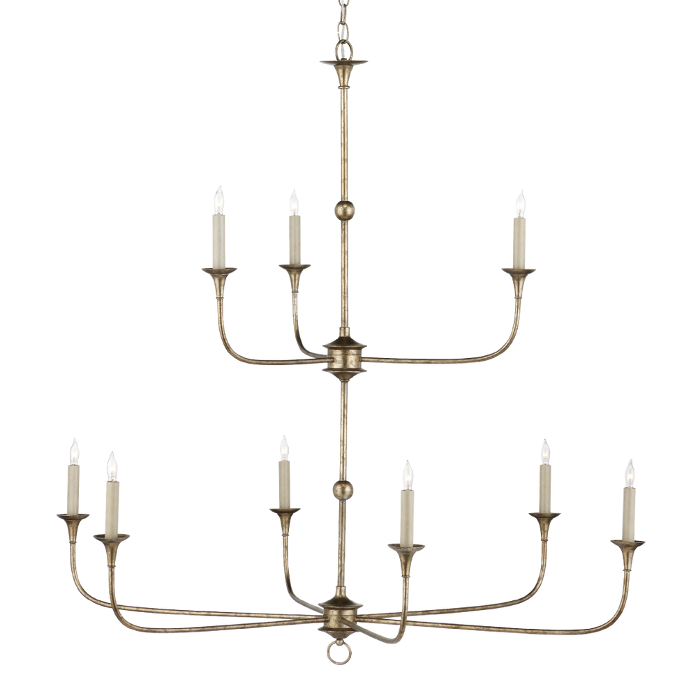 Nottaway Bronze Two-Tier Chandelier - Elegant Pyrite Finish for Traditional and Spacious Interiors