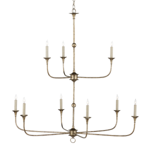 Nottaway Bronze Two-Tier Chandelier - Elegant Pyrite Finish for Traditional and Spacious Interiors