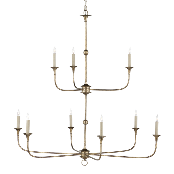 Nottaway Bronze Two-Tier Chandelier - Elegant Pyrite Finish for Traditional and Spacious Interiors