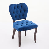 English Elm French Vintage Tufted Upholstered Fabric Dining Chair,Set Of 2,Blue,Sw1869Bl