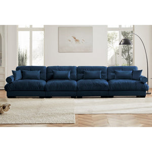 English Elm Super Comfort Oversized Modular Velvet Sectional Sofa With Movable Ottoman For Luxe Living Spaces W714S01119-GIGA