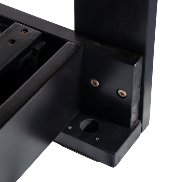 English Elm TOPMAX Acacia Wood Twin Porch Swing Bed Frame with High Back, 350lb Capacity & 118" Hemp Ropes Black N717P265795B