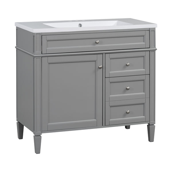 English Elm 36'' Modern Bathroom Vanity With Durable Sink, 2 Drawers & Tip-Out Tray For Stylish Storage Solutions N710S136004E