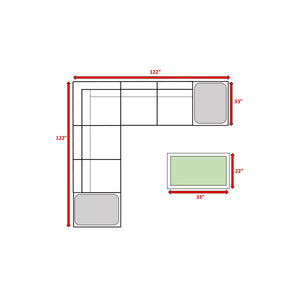 English Elm Outdoor 6-Person Modular Wicker Seating Set With Plush Cushions – Fully Assembled For Relaxation B120S00109