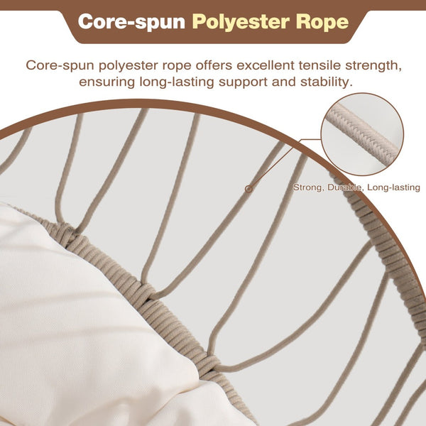 English Elm Outdoor Garden Rattan Egg Swing Chair - Cozy Hanging Chair With Cushions For All-Weather Comfort W2500P362177-GIGA