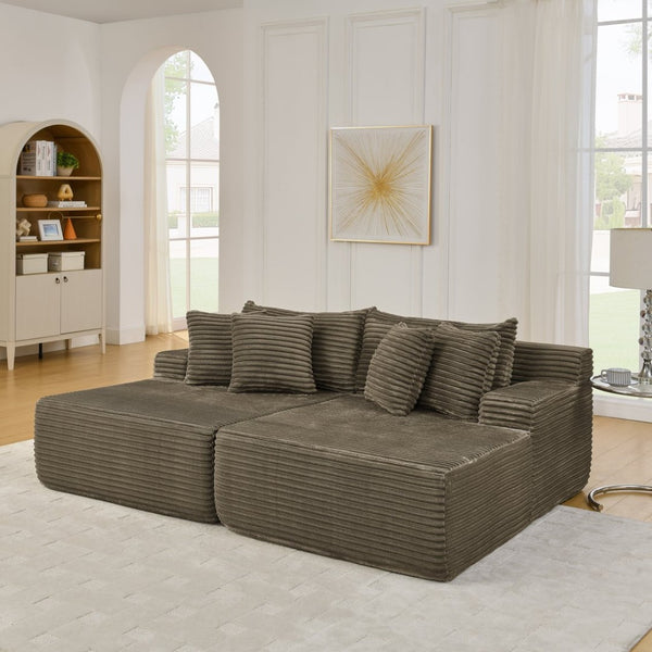 English Elm Two-Seater Lazy Lounge Chair - Plush Velvet Sofa For Relaxed Indoor Living, No Assembly Needed! W487S00379-GIGA