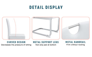 English Elm Set Of 4 White Ergonomic Dining Chairs With Thick Cushion, Built-In Springs For Ultimate Comfort W3226P279079-GIGA