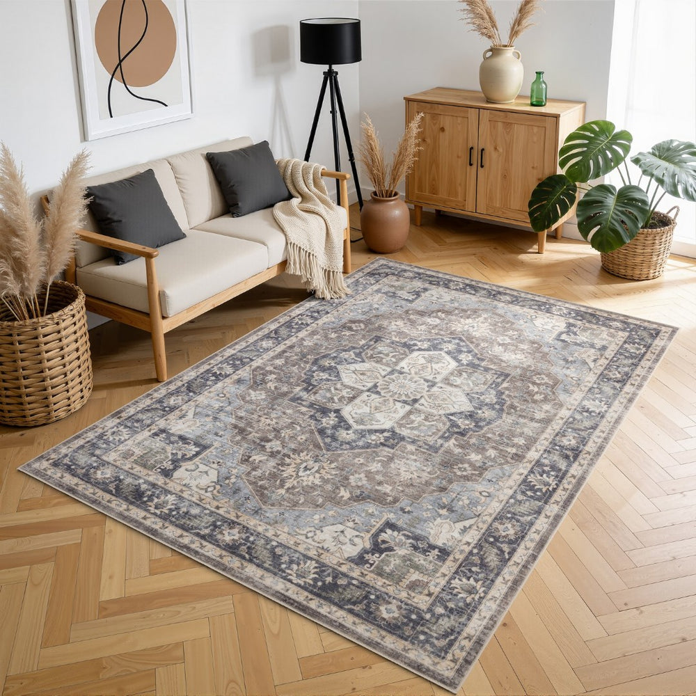 English Elm Premier Flatweave Brown Area Rug Low Pile High Traffic Living Room Floor Accent B186P479393