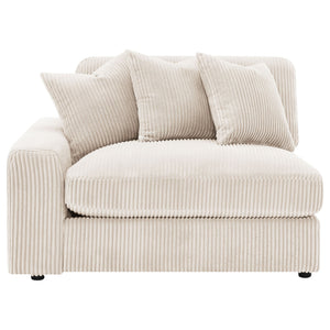 English Elm Upton Sand Reversible Sectional Sofa with Trillium Blend Cushions, Neutral Modern Comfort for Family Living B062S01241