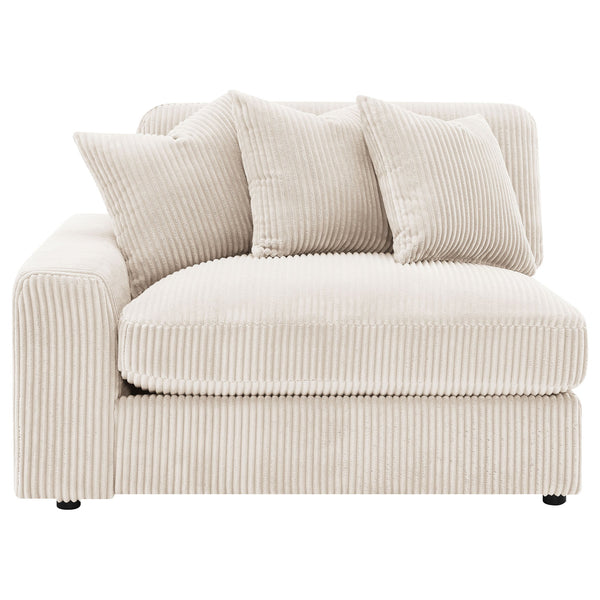 English Elm Upton Sand Reversible Sectional Sofa with Trillium Blend Cushions, Neutral Modern Comfort for Family Living B062S01241