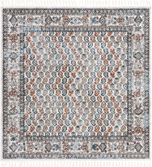 Unique Loom Aramis Solal Machine Made Tribal Rug Multi, Black/Brown/Light Blue/Olive/Rust Red 7' 10" x 7' 10"