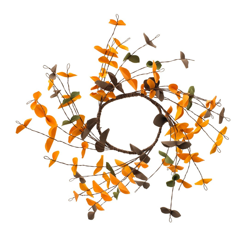 English Elm Set of 12 Mini Autumn Leaf Wreaths Faux Botanical Harvest Tabletop Accents W2078P246720