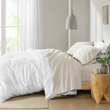 Madison Park Peached Percale Casual 200 Thread Count Relaxed Cotton Percale Sheet Set MP20-5381 Ivory