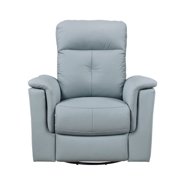 English Elm Blue Leather Swivel Glider Recliner Chair - Top Grain Match Leather, Plush Padding, 360° Comfort Recliner B011P329276