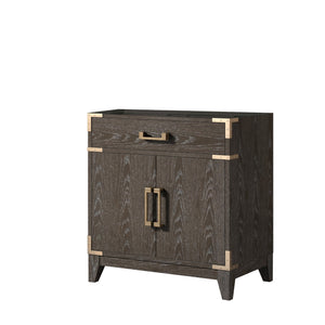 English Elm Brown Oak Single Bath Vanity – 30" W X 22" D, Contemporary Design, Soft-Close, Ample Storage Solutions B2731P259748