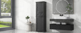 English Elm Tall Bathroom Storage Cabinet, Freestanding Storage Cabinet With Drawer and Adjustable Shelf, Mdf Board With Painted Finish, Black