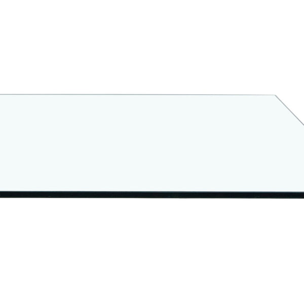 English Elm Table Set - Modern 7-Piece Dining Set With Transparent Tempered Glass Top & 6 Black Pu Chairs, Gold Legs W1151S02589-GIGA