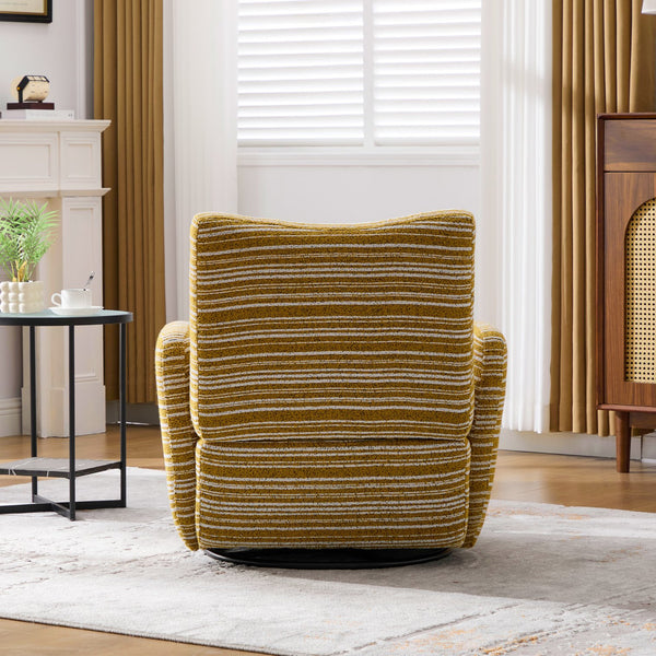 English Elm Modern 360° Swivel Boucle Armchair with High-Resilience Sponge, 550lb Capacity, Cozy Lounge Accent Chair Mustard yellow W395P355482