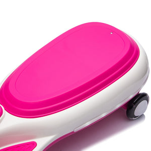 English Elm 12v Kids Ride on Wiggle Car with Dual Motors Led Wheels Bluetooth and Triangular Frame Rose Red W1578P390195