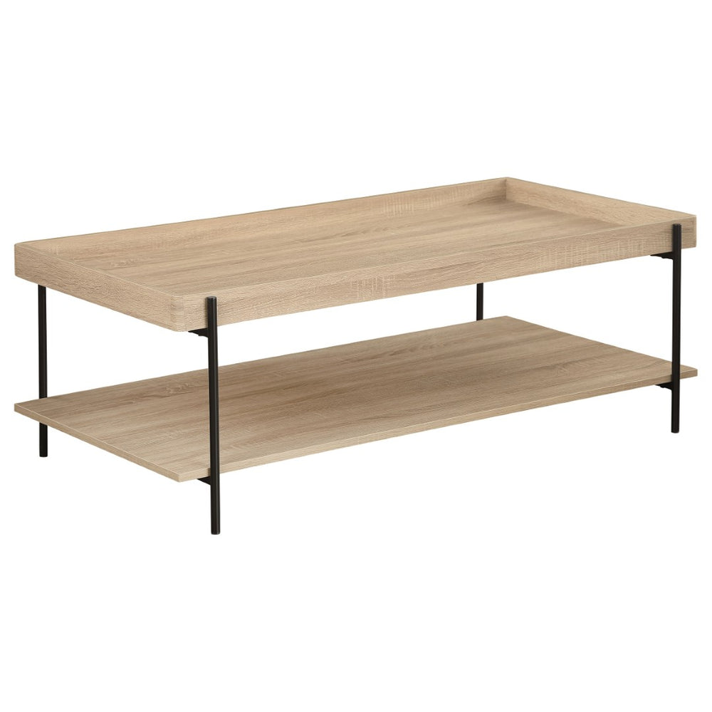 English Elm Golden Oak Lift Top Coffee Table and End Set with Hairpin Legs Storage B062S01493
