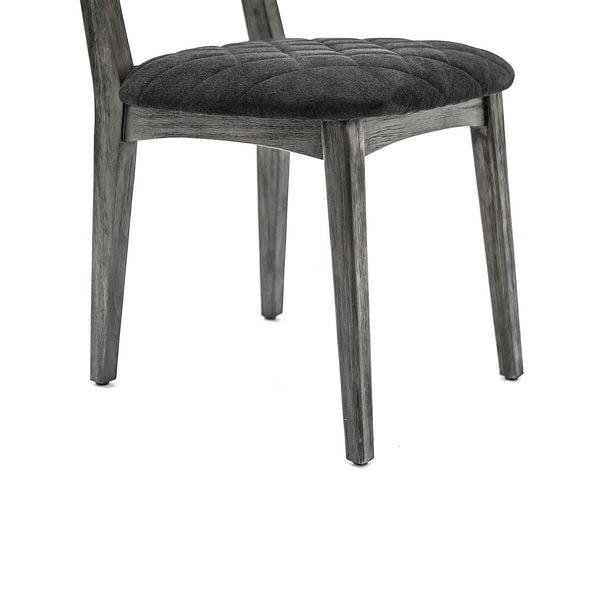 English Elm Haelen Midnight Open Back Dining Chair Set of 2 - Black Fabric, Acacia Legs, 19" Seat Height, Modern Design B2736P354338