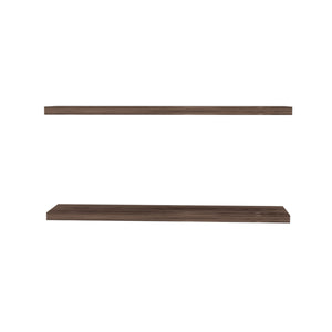 English Elm Ecco 47" Floating Shelves Set of 2 Walnut – Modern Matte Finish, Hidden Brackets, Sturdy Storage Display B200P239119