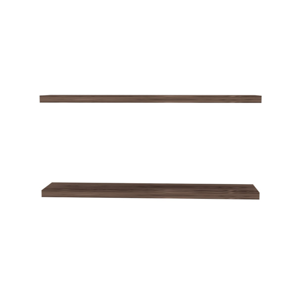 English Elm Ecco 47" Floating Shelves Set of 2 Walnut – Modern Matte Finish, Hidden Brackets, Sturdy Storage Display B200P239119