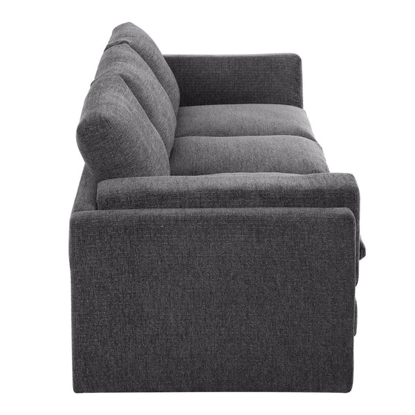 English Elm Modern Three Seat Chenille Sofa with Pocket Spring Cushions for Living Rooms Grey N763P351754E