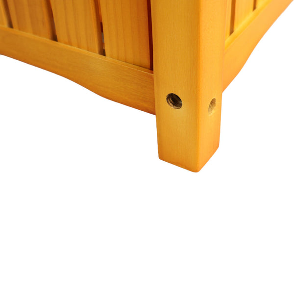 English Elm Wood Teak Square Planter Box for Porch Patio Garden - Stylish Outdoor Flower & Herb Container, Easy Assemble W495P315776