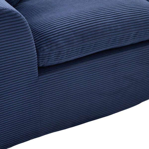 English Elm UNITED Cloud Couch Modular Sectional Sofa with Corduroy Cover, Ergonomic 2-Seater, No Assembly Needed Navy Blue W1568P371122