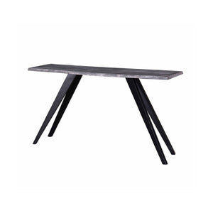 English Elm Modern Live Edge Console Table 60"L x 18"W Rustic Gray Acacia Top, Angled Black Metal Legs, Durable Style B2741S00230