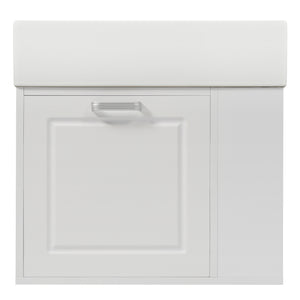 English Elm Christopher Knight Home® - 21.8" Wall-Mounted Bathroom Vanity with Ceramic Sink, Soft-Close Drawer, Adjustable Shelves & Tissue Holder White N759P292550K