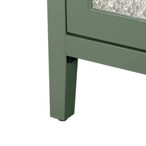English Elm 35.6" Freestanding Bathroom Vanity with Roman Column Base and Ceramic Integrated Sink Green W1801S00010