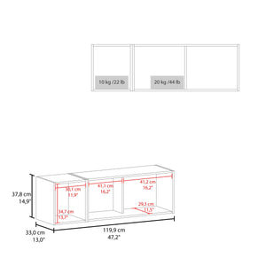 English Elm Smoke Wall Cabinet Fold-Down Door with Pneumatic Arms, Open Storage, Sleek Smoke Finish for Décor B062P252144
