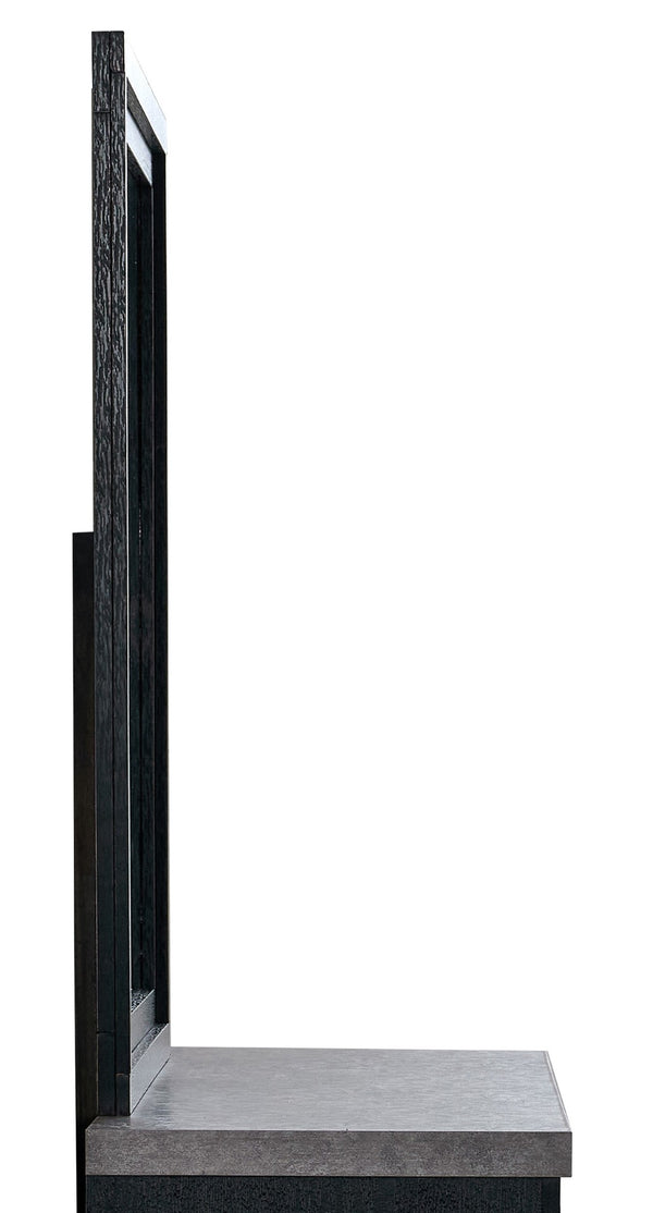 English Elm Grande Black Wood Grain Laminate Bedroom Mirror with Low Distortion Glass Modern Frame B078P497911