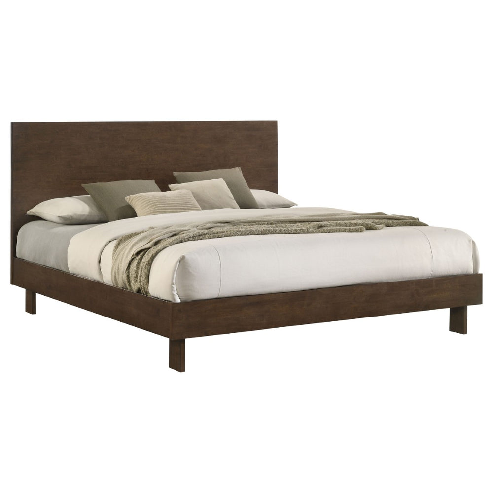 English Elm Hemlock Architectural Platform Bed Warm Wood Grain Headboard for Master Suite B062S01534
