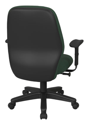 OSP Home Furnishings Mid Back Ergonomic Manager Chair with Synchro Tilt Lumbar Support and Padded Arms Laguna 3121-106