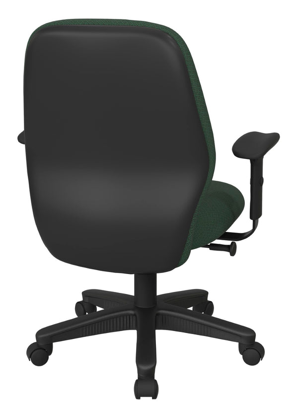 OSP Home Furnishings Mid Back Ergonomic Manager Chair with Synchro Tilt Lumbar Support and Padded Arms Laguna 3121-106