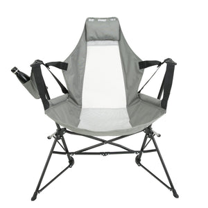 English Elm Steel Framed Hammock Style Folding Camping Chair Breathable Fabric Reclining Outdoor Seat Grey W640P147219