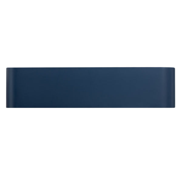 English Elm U_style Wave Door Pine Console Table Sculptural Storage for Entryway or Sofa Navy Blue N711P415846V
