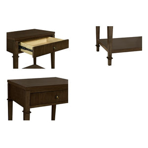 English Elm Kenna Solid Wood Nightstand with Drawer & Lower Shelf, Dark Coffee Finish, 125 lb Top Capacity B035P256572