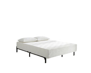 English Elm Gel Gel-Infused Memory Foam Mattress — Cooling Polyester Cover, 7" Supportive Base, Firm Spine Alignment, Rolled Boxed Setup (White) B347P348991