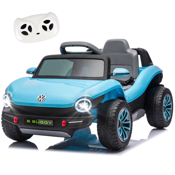 English Elm 12v Licensed Volkswagen Beetle Ride on Car with Remote Control and Suspension for Kids Blue W1578P418192