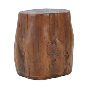 English Elm Mgo Tree Stump Side Table Organic Modern Accent with Realistic Grain Texture N776P372342D
