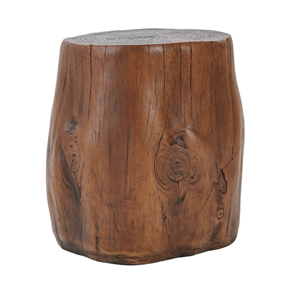 English Elm Mgo Tree Stump Side Table Organic Modern Accent with Realistic Grain Texture N776P372342D