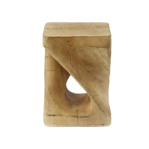 English Elm Christopher Knight Home® - MGO Twist Shape Side Table with Wood-Grain Texture, Durable MGO Spiral Design for Indoor Outdoor Use Natural N770P212233N